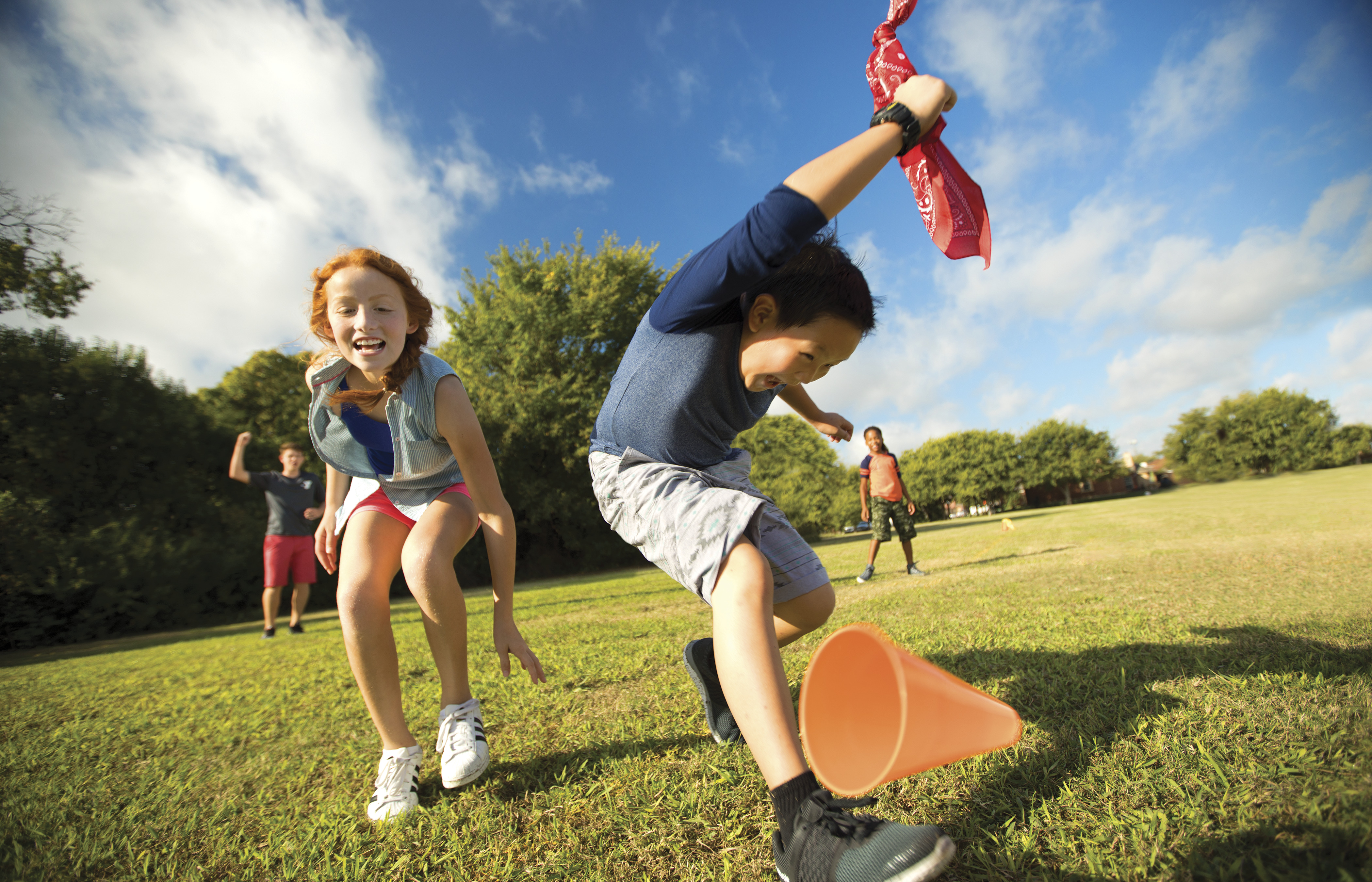 Kids playing at a Y summer camp
