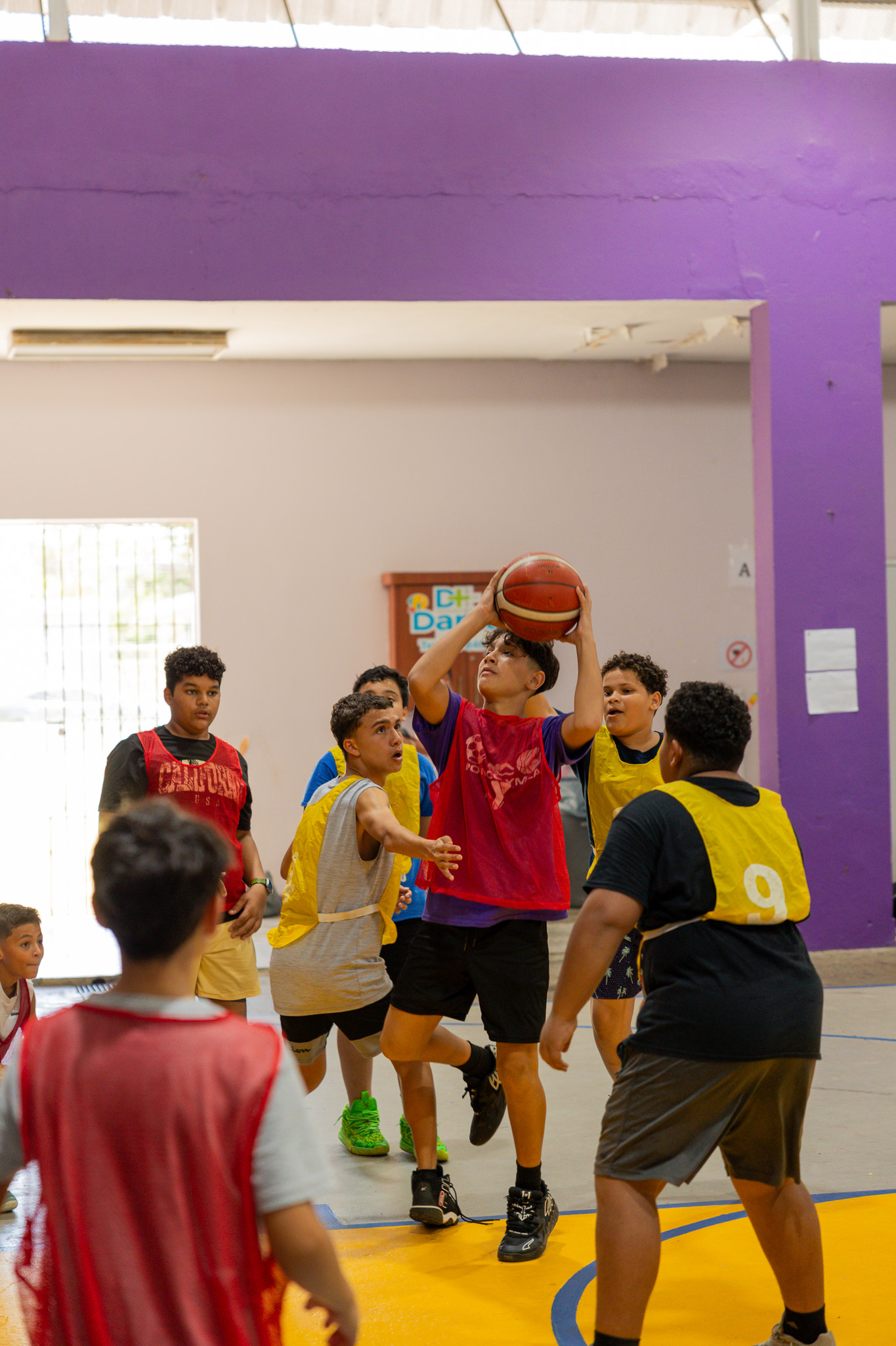Puerto Rico YMCA Members Playing Basketball